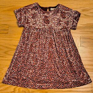 Zara Girls Collection, Short Sleeve Red Velvet Dress, Size 6 (GU)